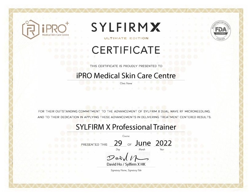 Sylfirm X Certificate iPRO Medical